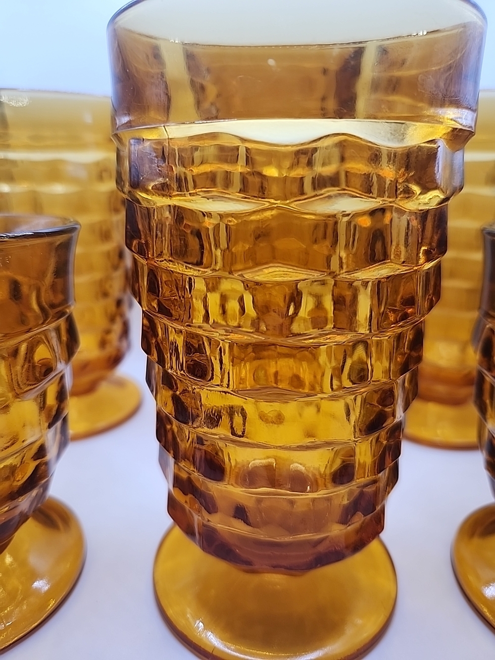 Amber Textured Glass Tumbler - Set of 6 - Picture 2 of 8